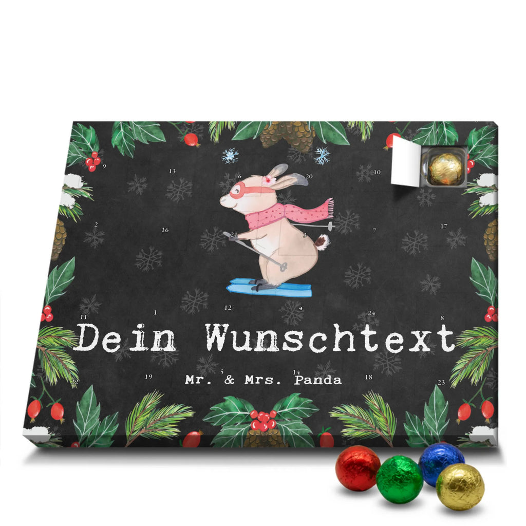 Personalisierter Schoko Adventskalender Hase Skifahren Personalisierter Adventskalender, Adventskalender mit Namen, Geschenk, Sport, Sportart, Hobby, Schenken, Danke, Dankeschön, Auszeichnung, Gewinn, Sportler, Ski fahren, Skifahren, Skisport, Skiwettbewerb, Skirennen