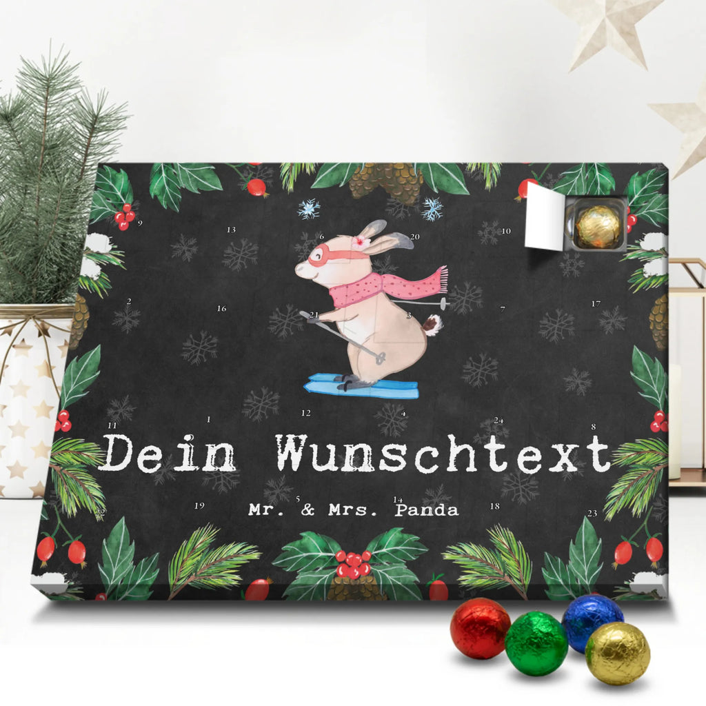 Personalisierter Schoko Adventskalender Hase Skifahren Personalisierter Adventskalender, Adventskalender mit Namen, Geschenk, Sport, Sportart, Hobby, Schenken, Danke, Dankeschön, Auszeichnung, Gewinn, Sportler, Ski fahren, Skifahren, Skisport, Skiwettbewerb, Skirennen