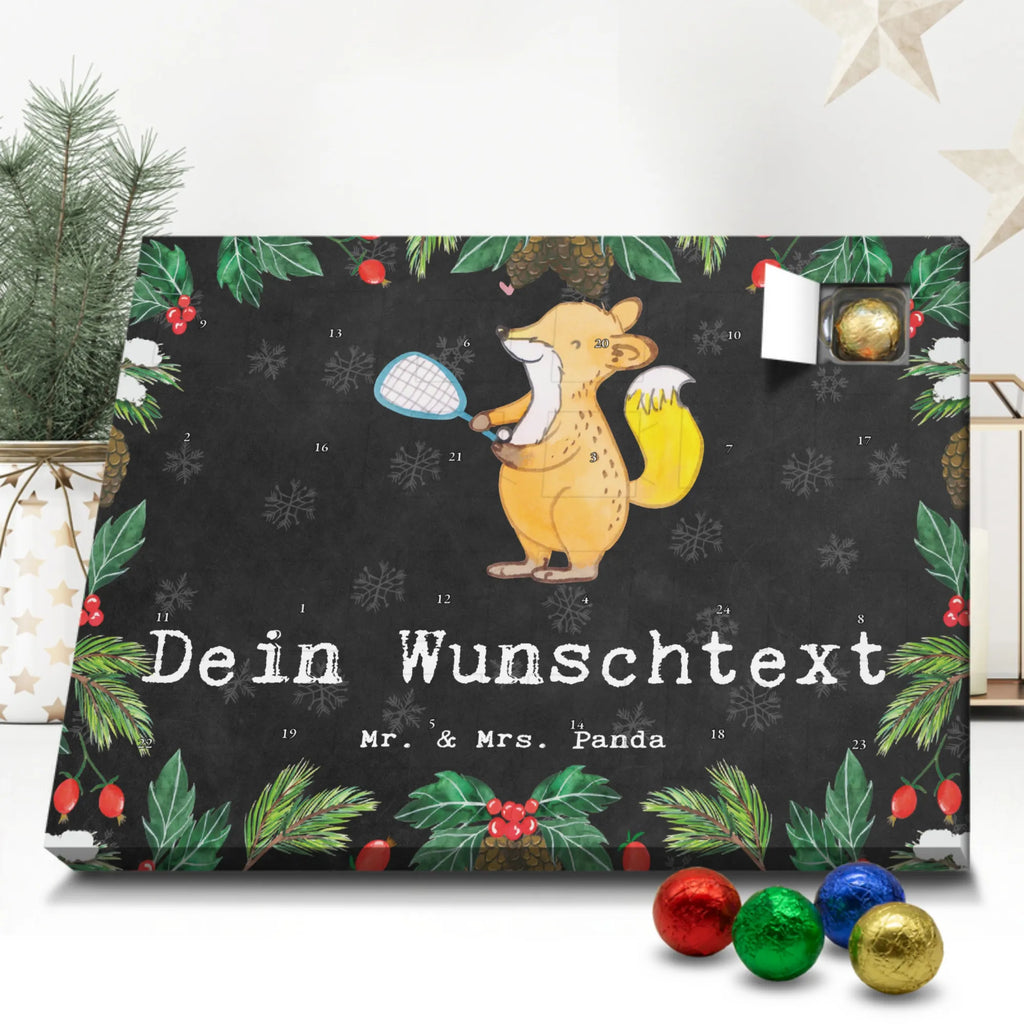 Personalisierter Schoko Adventskalender Fuchs Squash spielen Personalisierter Adventskalender, Adventskalender mit Namen, Geschenk, Sport, Sportart, Hobby, Schenken, Danke, Dankeschön, Auszeichnung, Gewinn, Sportler, Squash spielen, Squashhalle, Ballsport