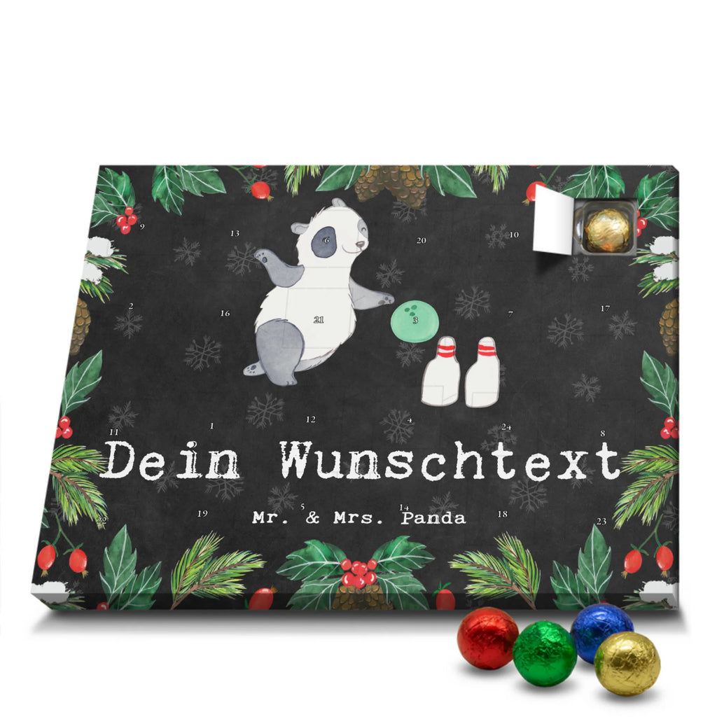 Personalisierter Schoko Adventskalender Panda Bowling Personalisierter Adventskalender, Adventskalender mit Namen, Geschenk, Sport, Sportart, Hobby, Schenken, Danke, Dankeschön, Auszeichnung, Gewinn, Sportler, Bowling, Bowlen gehen, Bowling Center