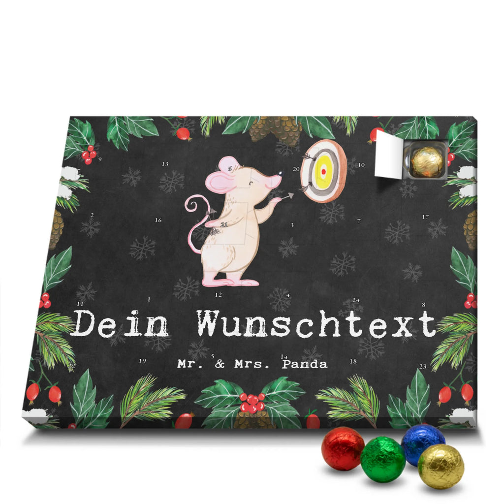 Personalisierter Schoko Adventskalender Maus Dart spielen Personalisierter Adventskalender, Adventskalender mit Namen, Geschenk, Sport, Sportart, Hobby, Schenken, Danke, Dankeschön, Auszeichnung, Gewinn, Sportler, Dart spielen, Darten, Darts, Dart Turnier