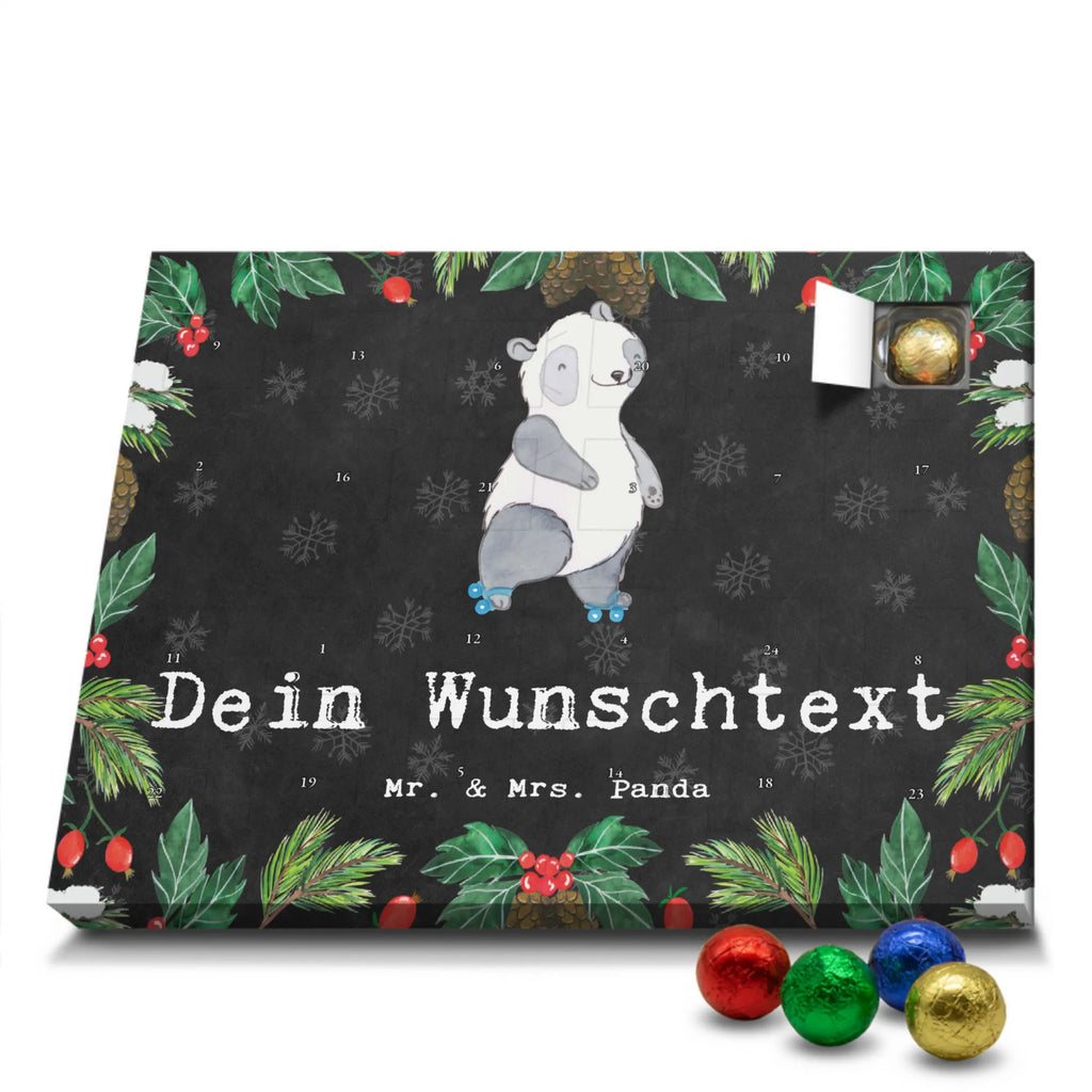 Personalisierter Schoko Adventskalender Panda Inliner fahren Personalisierter Adventskalender, Adventskalender mit Namen, Geschenk, Sport, Sportart, Hobby, Schenken, Danke, Dankeschön, Auszeichnung, Gewinn, Sportler, Inliner fahren, Rollschuh fahren, Rollerblades, inlinern