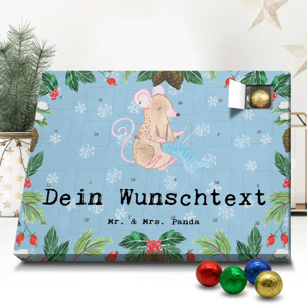 Personalisierter Schoko Adventskalender Maus Stricken Personalisierter Adventskalender, Adventskalender mit Namen, Geschenk, Sport, Sportart, Hobby, Schenken, Danke, Dankeschön, Auszeichnung, Gewinn, Sportler, Stricken, DIY