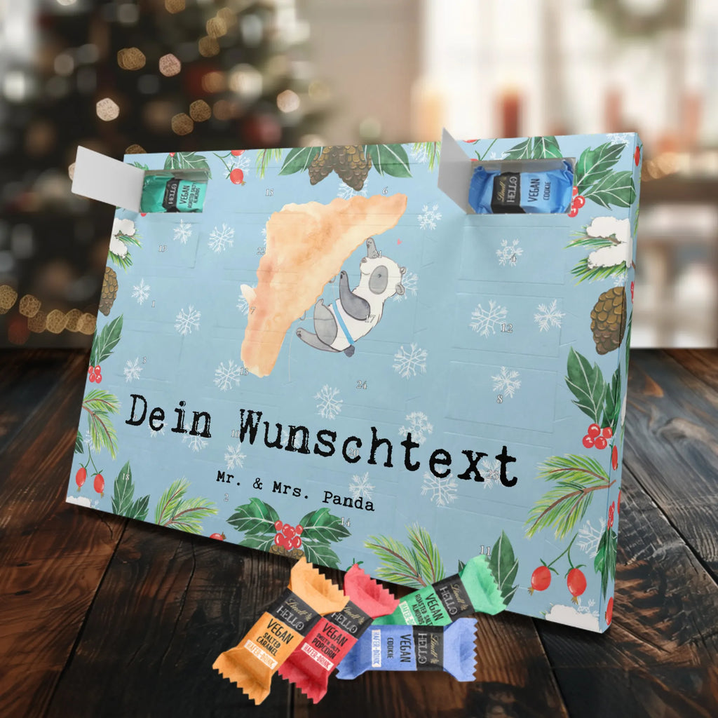 Personalisierter veganer Adventskalender Panda Klettern Personalisierter veganer Adventskalender, Geschenk, Sport, Sportart, Hobby, Schenken, Danke, Dankeschön, Auszeichnung, Gewinn, Sportler, Klettern, Bouldern, Kletterhalle, Klettersport