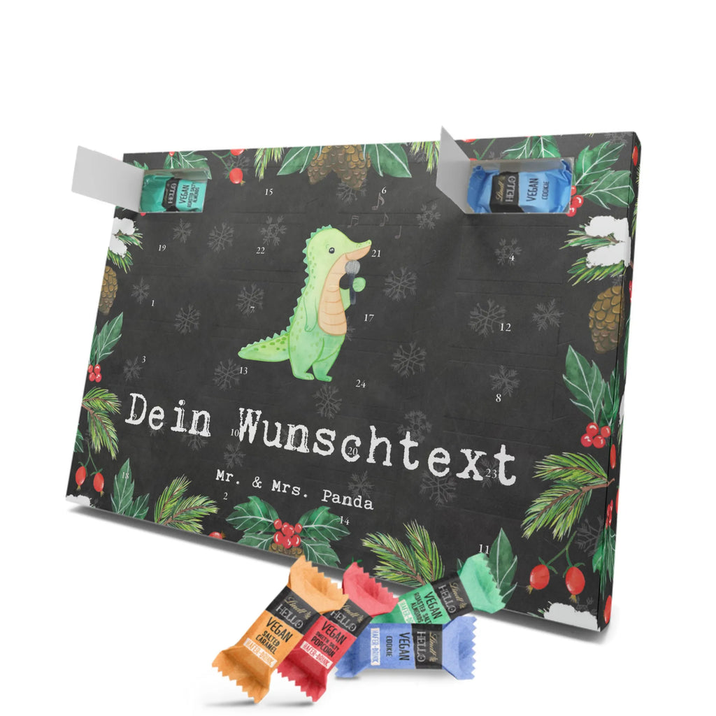 Personalisierter veganer Adventskalender Krokodil Singen Personalisierter veganer Adventskalender, Geschenk, Sport, Sportart, Hobby, Schenken, Danke, Dankeschön, Auszeichnung, Gewinn, Sportler, Singen, Band, Live Auftritt, Gesang, Hobbysänger