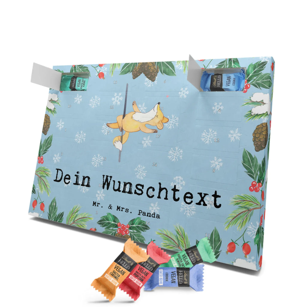 Personalisierter veganer Adventskalender Fuchs Poledance Personalisierter veganer Adventskalender, Geschenk, Sport, Sportart, Hobby, Schenken, Danke, Dankeschön, Auszeichnung, Gewinn, Sportler, Pole Dance, Tanzen, Tanz