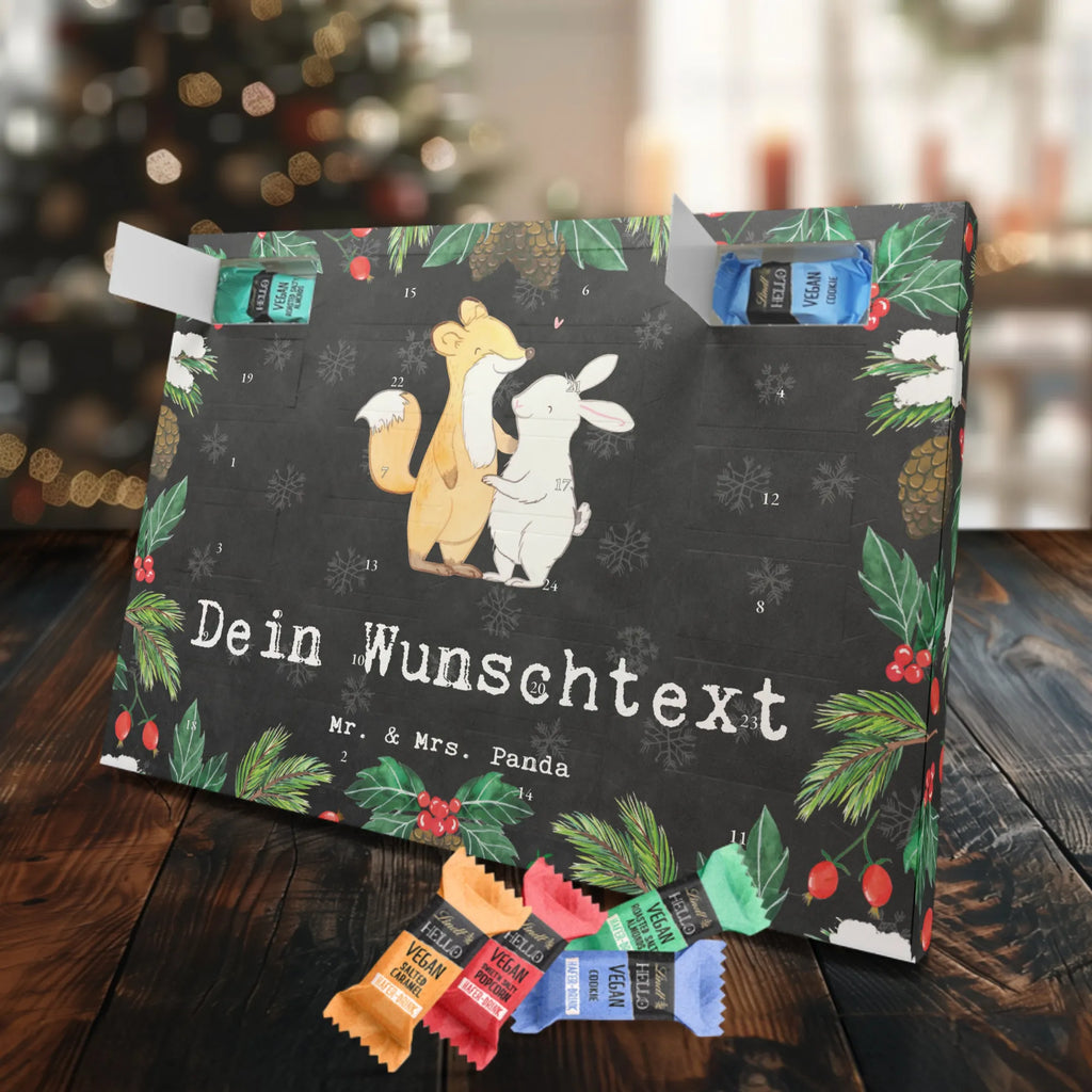 Personalisierter veganer Adventskalender Fuchs Hase Freunde treffen Personalisierter veganer Adventskalender, Geschenk, Sport, Sportart, Hobby, Schenken, Danke, Dankeschön, Auszeichnung, Gewinn, Sportler, Freunde treffen