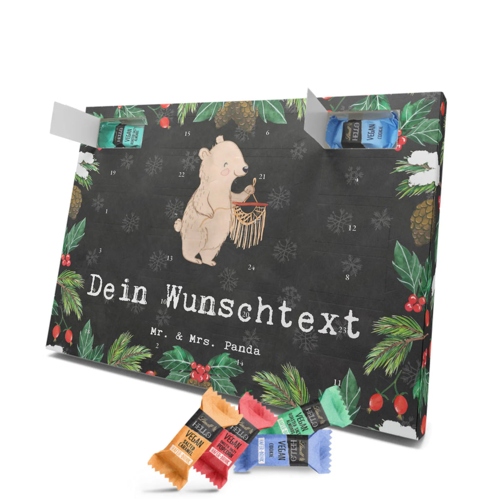 Personalisierter veganer Adventskalender Bär Makramee Personalisierter veganer Adventskalender, Geschenk, Sport, Sportart, Hobby, Schenken, Danke, Dankeschön, Auszeichnung, Gewinn, Sportler, Makramee, Basteln, Basteln mit Makramee