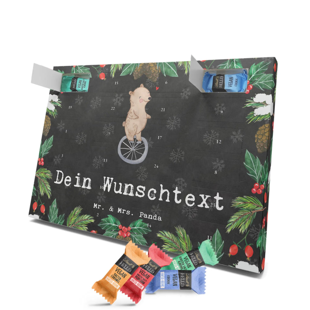 Personalisierter veganer Adventskalender Bär Einrad fahren Personalisierter veganer Adventskalender, Geschenk, Sport, Sportart, Hobby, Schenken, Danke, Dankeschön, Auszeichnung, Gewinn, Sportler, Einrad fahren