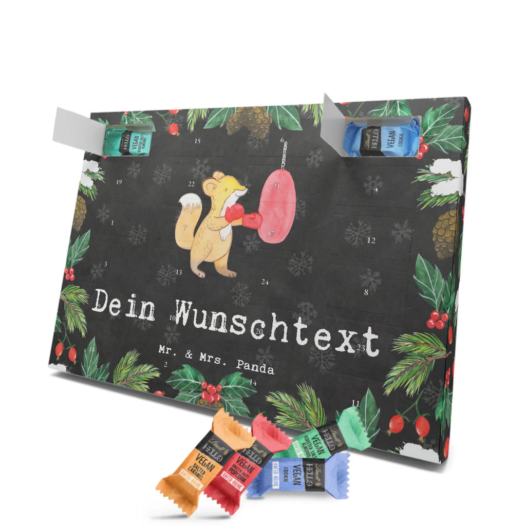 Personalisierter veganer Adventskalender Fuchs Boxen Personalisierter veganer Adventskalender, Geschenk, Sport, Sportart, Hobby, Schenken, Danke, Dankeschön, Auszeichnung, Gewinn, Sportler, Boxen, Boxkampf, Boxtraining