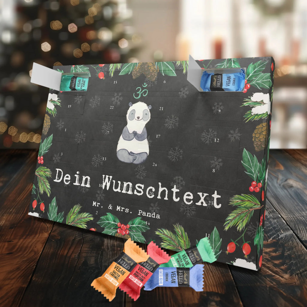 Personalisierter veganer Adventskalender Panda Meditieren Personalisierter veganer Adventskalender, Geschenk, Sport, Sportart, Hobby, Schenken, Danke, Dankeschön, Auszeichnung, Gewinn, Sportler, Meditieren, Meditation, Meditationskurs