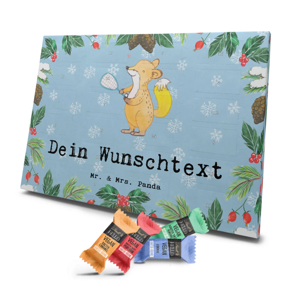 Personalisierter veganer Adventskalender Fuchs Squash spielen Personalisierter veganer Adventskalender, Geschenk, Sport, Sportart, Hobby, Schenken, Danke, Dankeschön, Auszeichnung, Gewinn, Sportler, Squash spielen, Squashhalle, Ballsport