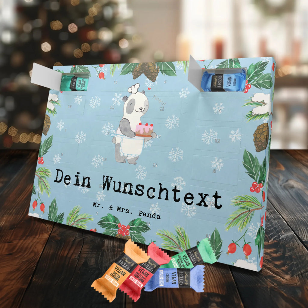 Personalisierter veganer Adventskalender Panda Backen Personalisierter veganer Adventskalender, Geschenk, Sport, Sportart, Hobby, Schenken, Danke, Dankeschön, Auszeichnung, Gewinn, Sportler, backen, Hobbybäcker, Kuchen backen