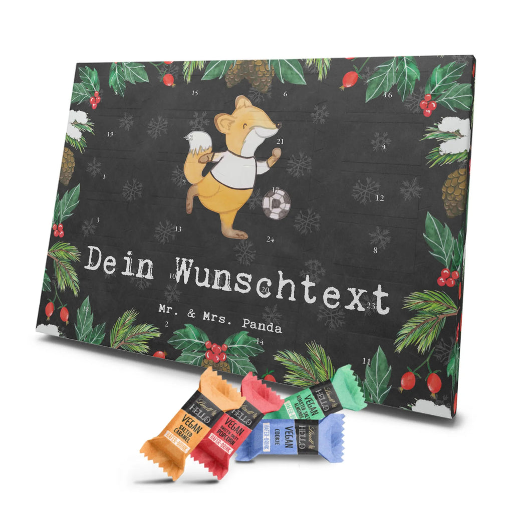 Personalisierter veganer Adventskalender Fuchs Fußball spielen Personalisierter veganer Adventskalender, Geschenk, Sport, Sportart, Hobby, Schenken, Danke, Dankeschön, Auszeichnung, Gewinn, Sportler, Fußball, Soccer, Fußballer, Bolzen, Bolzplatz, Fußballerin