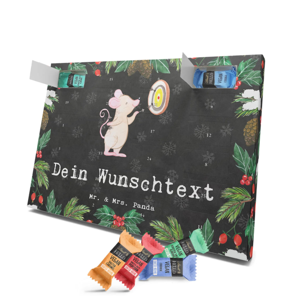 Personalisierter veganer Adventskalender Maus Dart spielen Personalisierter veganer Adventskalender, Geschenk, Sport, Sportart, Hobby, Schenken, Danke, Dankeschön, Auszeichnung, Gewinn, Sportler, Dart spielen, Darten, Darts, Dart Turnier