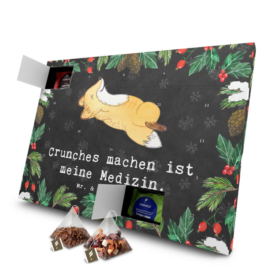 Tee Adventskalender Fuchs Crunches Adventskalender, Kerzen Adventskalender, Duftkerzen Adventskalender, Geschenk, Sport, Sportart, Hobby, Schenken, Danke, Dankeschön, Auszeichnung, Gewinn, Sportler, Crunches, Fitness, Bauchpressen, Fitnessstudio