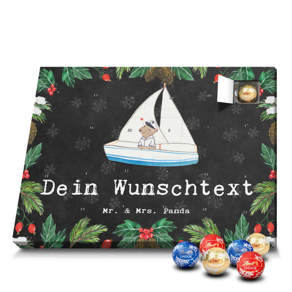 Personalisierter Kugel Markenschokolade Adventskalender Bär Segeln Personalisierter Kugel Markenschokolade Adventskalender, Geschenk, Sport, Sportart, Hobby, Schenken, Danke, Dankeschön, Auszeichnung, Gewinn, Sportler, segeln, Segeltörn, Segelboot, Segelschule, Yachtclub