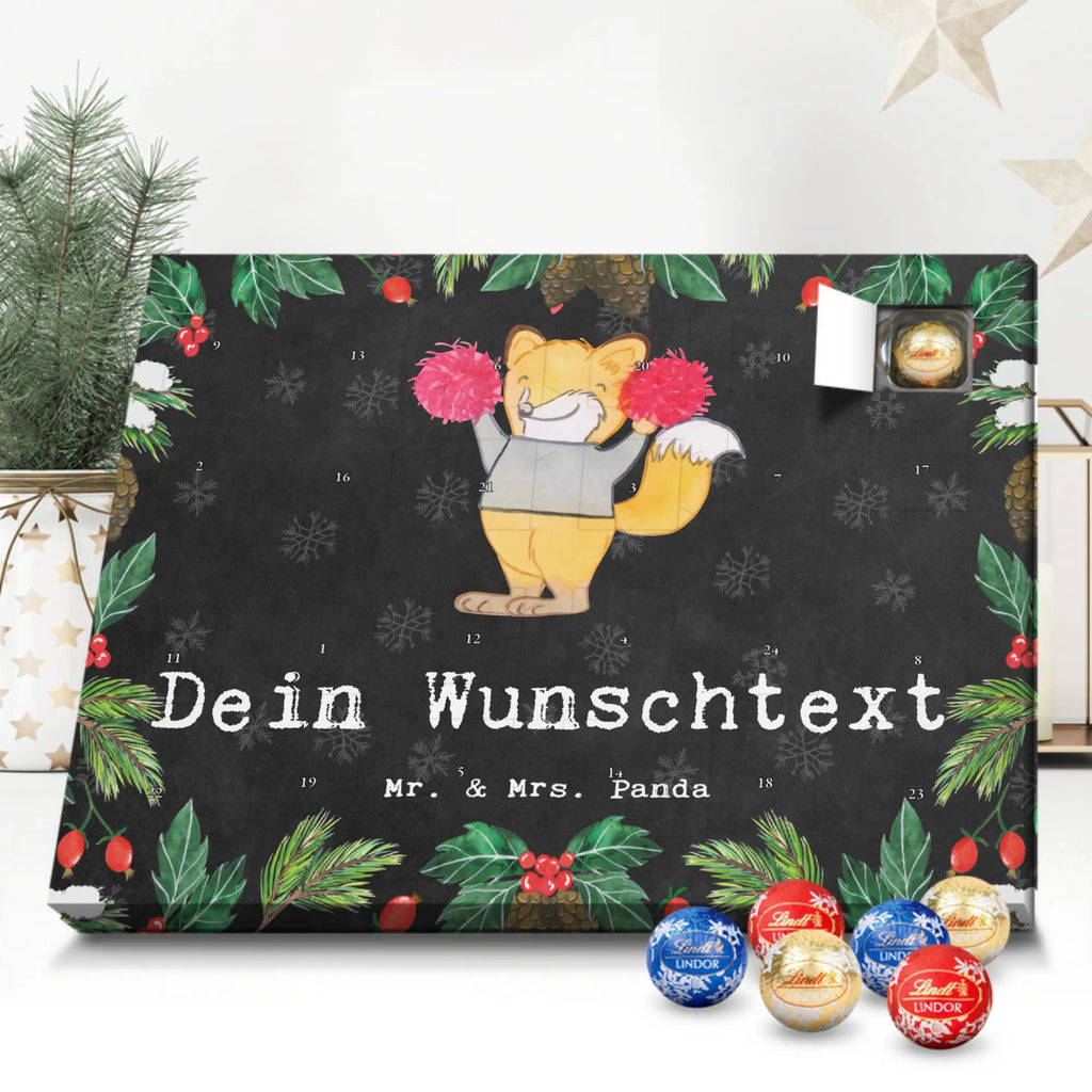 Personalisierter Kugel Markenschokolade Adventskalender Fuchs Cheerleader Personalisierter Kugel Markenschokolade Adventskalender, Geschenk, Sport, Sportart, Hobby, Schenken, Danke, Dankeschön, Auszeichnung, Gewinn, Sportler, Cheerleader, Cheerleading, Turnen, Turn Club, Turniere