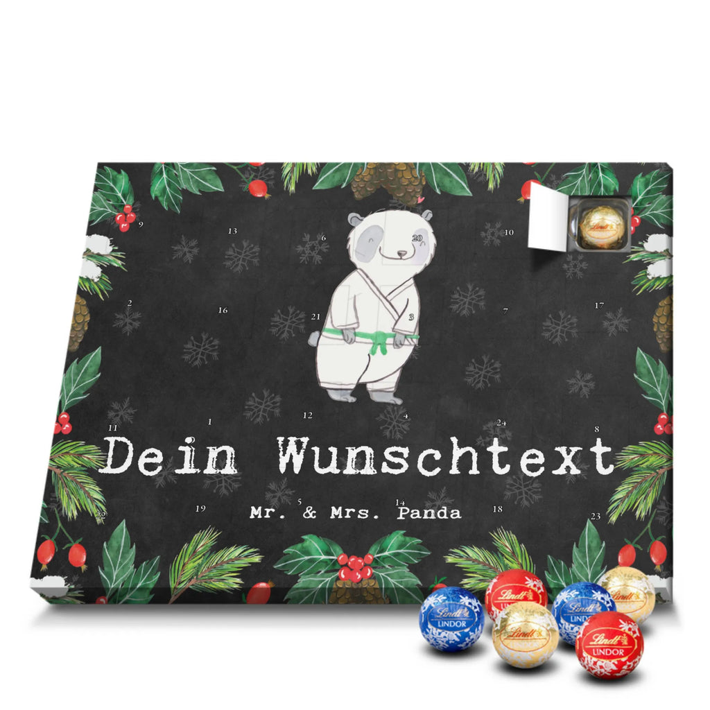 Personalisierter Kugel Markenschokolade Adventskalender Panda Jiu Jitsu Personalisierter Kugel Markenschokolade Adventskalender, Geschenk, Sport, Sportart, Hobby, Schenken, Danke, Dankeschön, Auszeichnung, Gewinn, Sportler, Jiu Jitsu, japanische Kampfkunst, Selbstverteidigung