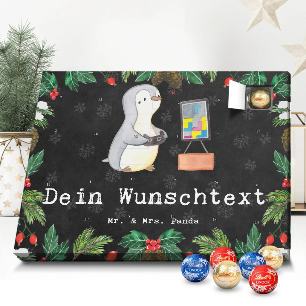 Personalisierter Kugel Markenschokolade Adventskalender Pinguin Zocken Personalisierter Kugel Markenschokolade Adventskalender, Geschenk, Sport, Sportart, Hobby, Schenken, Danke, Dankeschön, Auszeichnung, Gewinn, Sportler, Zocken, Gaming, Videospiele, Videogames