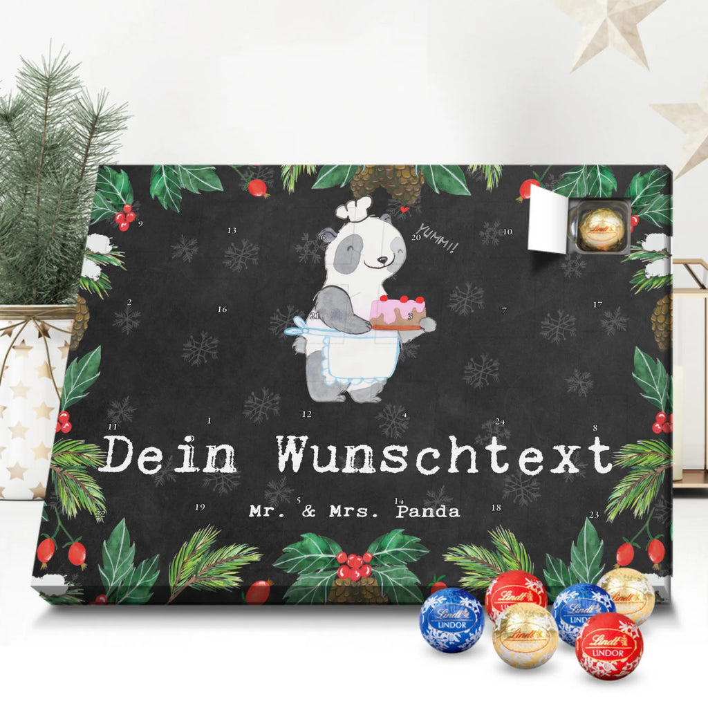 Personalisierter Kugel Markenschokolade Adventskalender Panda Backen Personalisierter Kugel Markenschokolade Adventskalender, Geschenk, Sport, Sportart, Hobby, Schenken, Danke, Dankeschön, Auszeichnung, Gewinn, Sportler, backen, Hobbybäcker, Kuchen backen