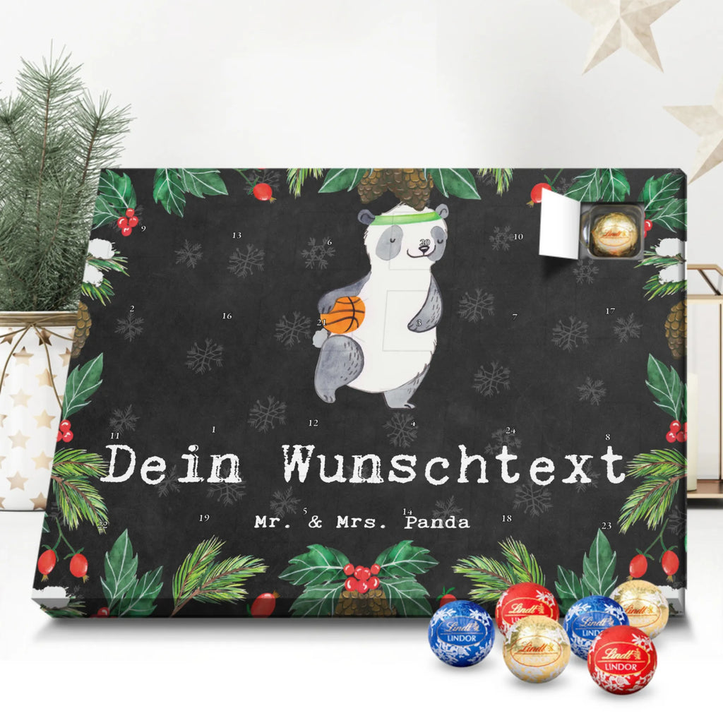 Personalisierter Kugel Markenschokolade Adventskalender Panda Basketball Personalisierter Kugel Markenschokolade Adventskalender, Geschenk, Sport, Sportart, Hobby, Schenken, Danke, Dankeschön, Auszeichnung, Gewinn, Sportler, Basketball, Basketball Verein, Basketball Verband, Basketballplatz