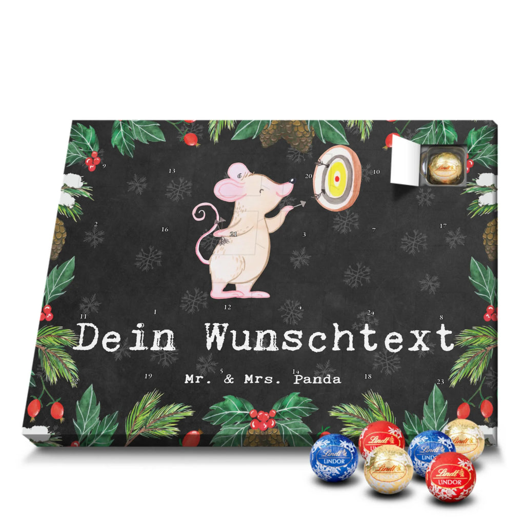 Personalisierter Kugel Markenschokolade Adventskalender Maus Dart spielen Personalisierter Kugel Markenschokolade Adventskalender, Geschenk, Sport, Sportart, Hobby, Schenken, Danke, Dankeschön, Auszeichnung, Gewinn, Sportler, Dart spielen, Darten, Darts, Dart Turnier