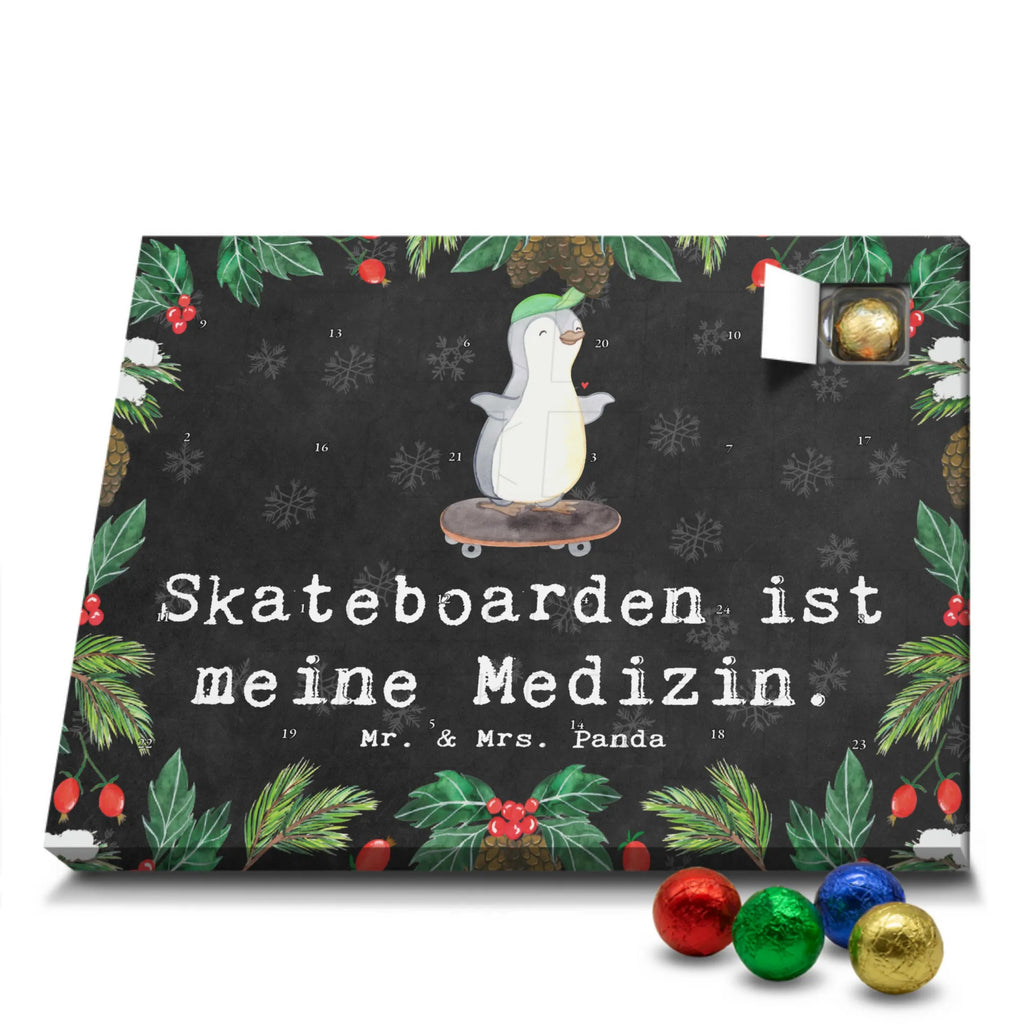 Schoko Adventskalender Pinguin Skateboarden Adventskalender, Schokoladen Adventskalender, Schoko Adventskalender, Geschenk, Sport, Sportart, Hobby, Schenken, Danke, Dankeschön, Auszeichnung, Gewinn, Sportler, Skateboarden, Skateboard fahren, Skaten, Skateboard, Skateplatz