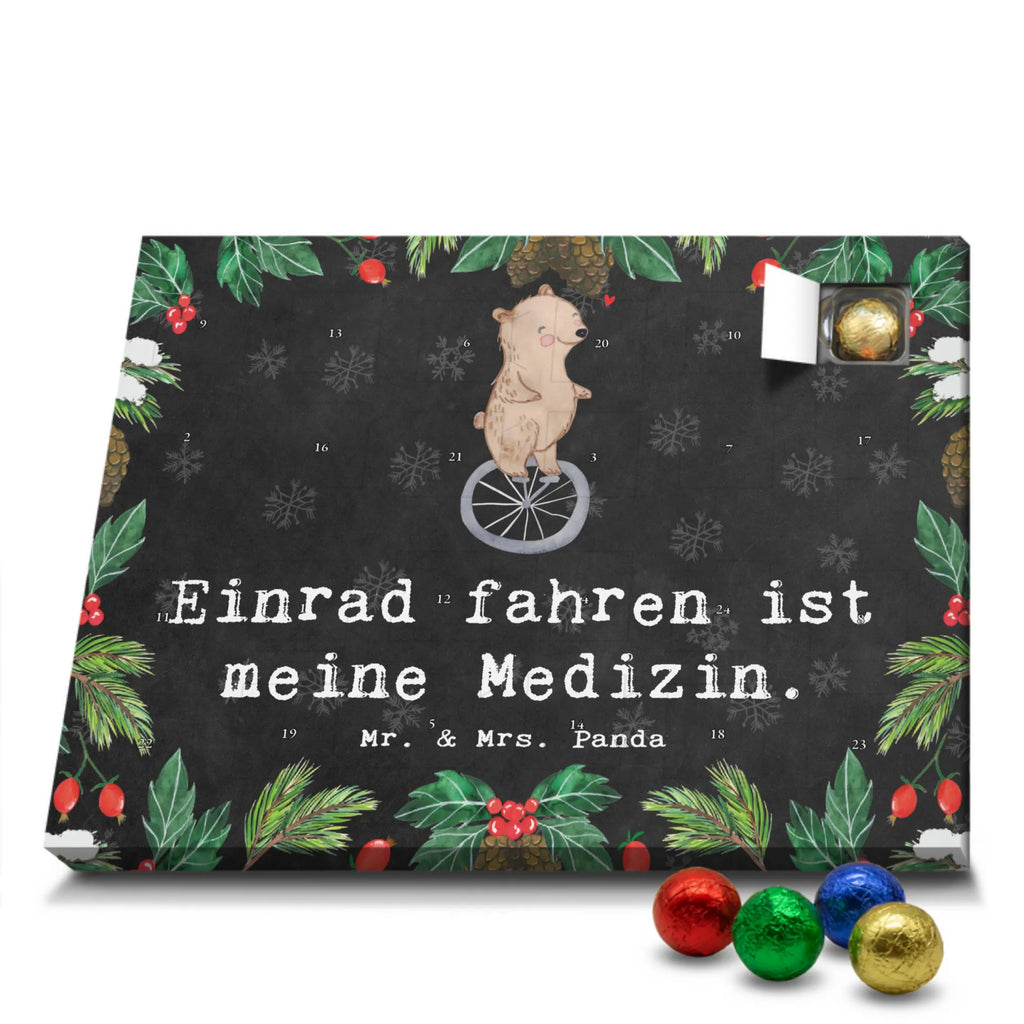 Schoko Adventskalender Bär Einrad fahren Adventskalender, Schokoladen Adventskalender, Schoko Adventskalender, Geschenk, Sport, Sportart, Hobby, Schenken, Danke, Dankeschön, Auszeichnung, Gewinn, Sportler, Einrad fahren