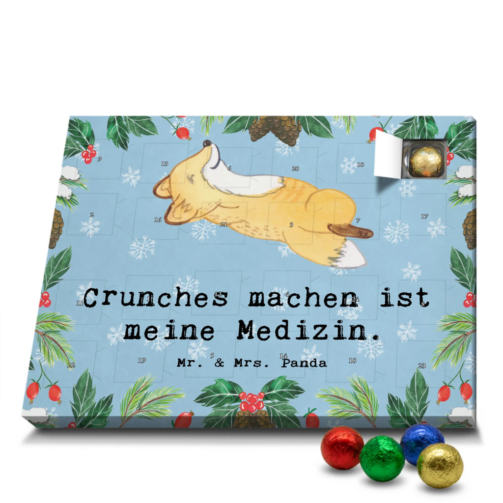 Schoko Adventskalender Fuchs Crunches Adventskalender, Schokoladen Adventskalender, Schoko Adventskalender, Geschenk, Sport, Sportart, Hobby, Schenken, Danke, Dankeschön, Auszeichnung, Gewinn, Sportler, Crunches, Fitness, Bauchpressen, Fitnessstudio