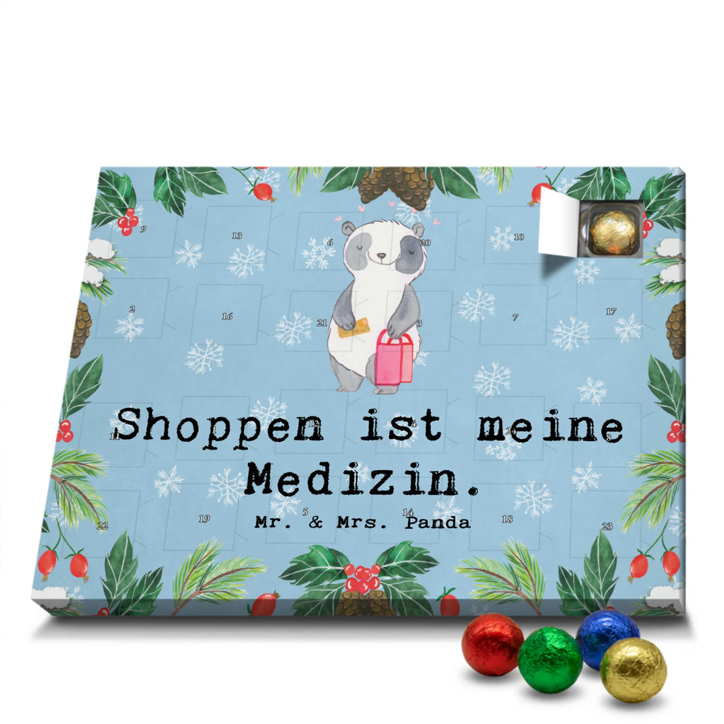 Schoko Adventskalender Panda Shopping Adventskalender, Schokoladen Adventskalender, Schoko Adventskalender, Geschenk, Sport, Sportart, Hobby, Schenken, Danke, Dankeschön, Auszeichnung, Gewinn, Sportler, Shopping, shoppen, einkaufen