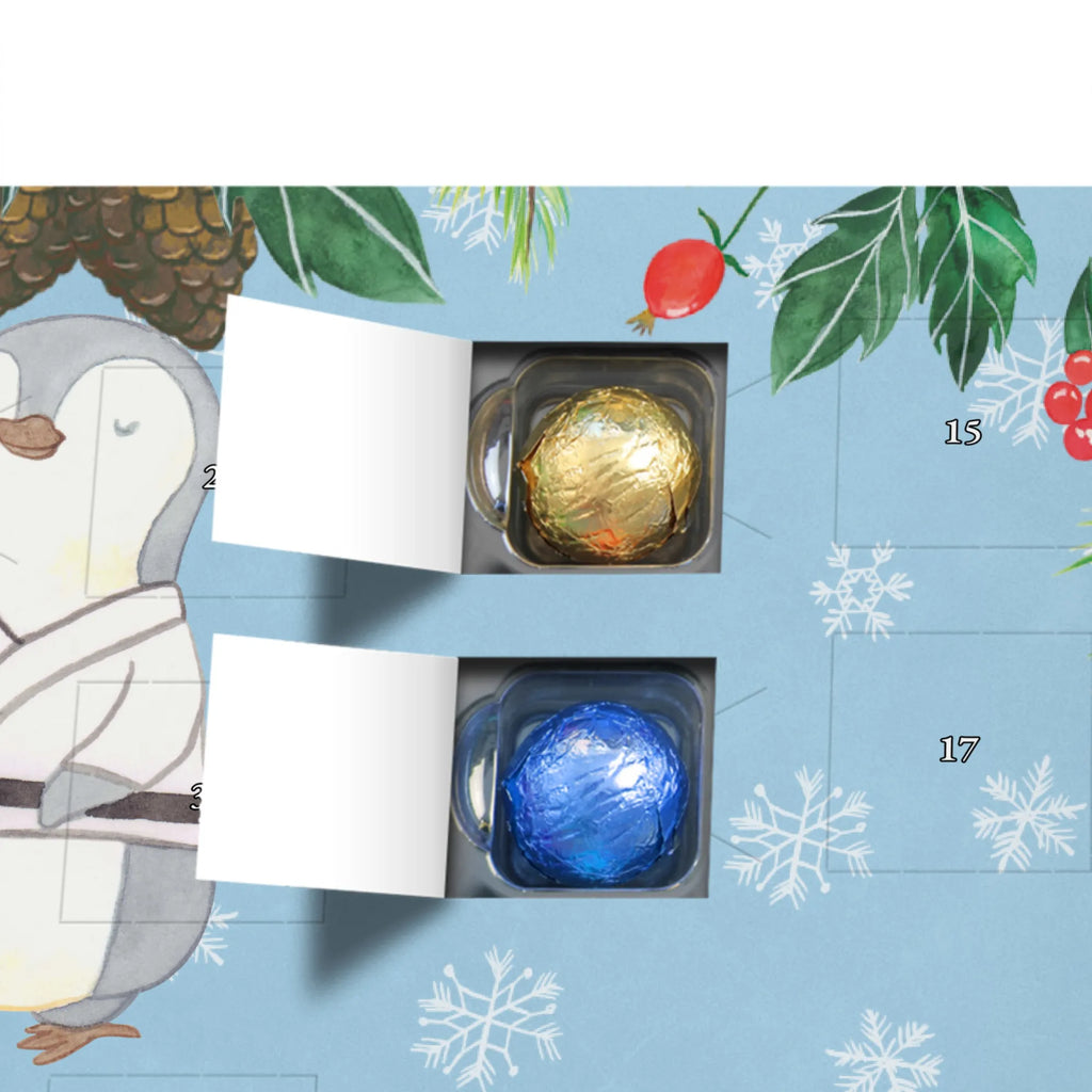 Schoko Adventskalender Pinguin Karate Adventskalender, Schokoladen Adventskalender, Schoko Adventskalender, Geschenk, Sport, Sportart, Hobby, Schenken, Danke, Dankeschön, Auszeichnung, Gewinn, Sportler, Karate, Kampfsportart, Selbstverteidigung, Kampfkunst, Karate Verein