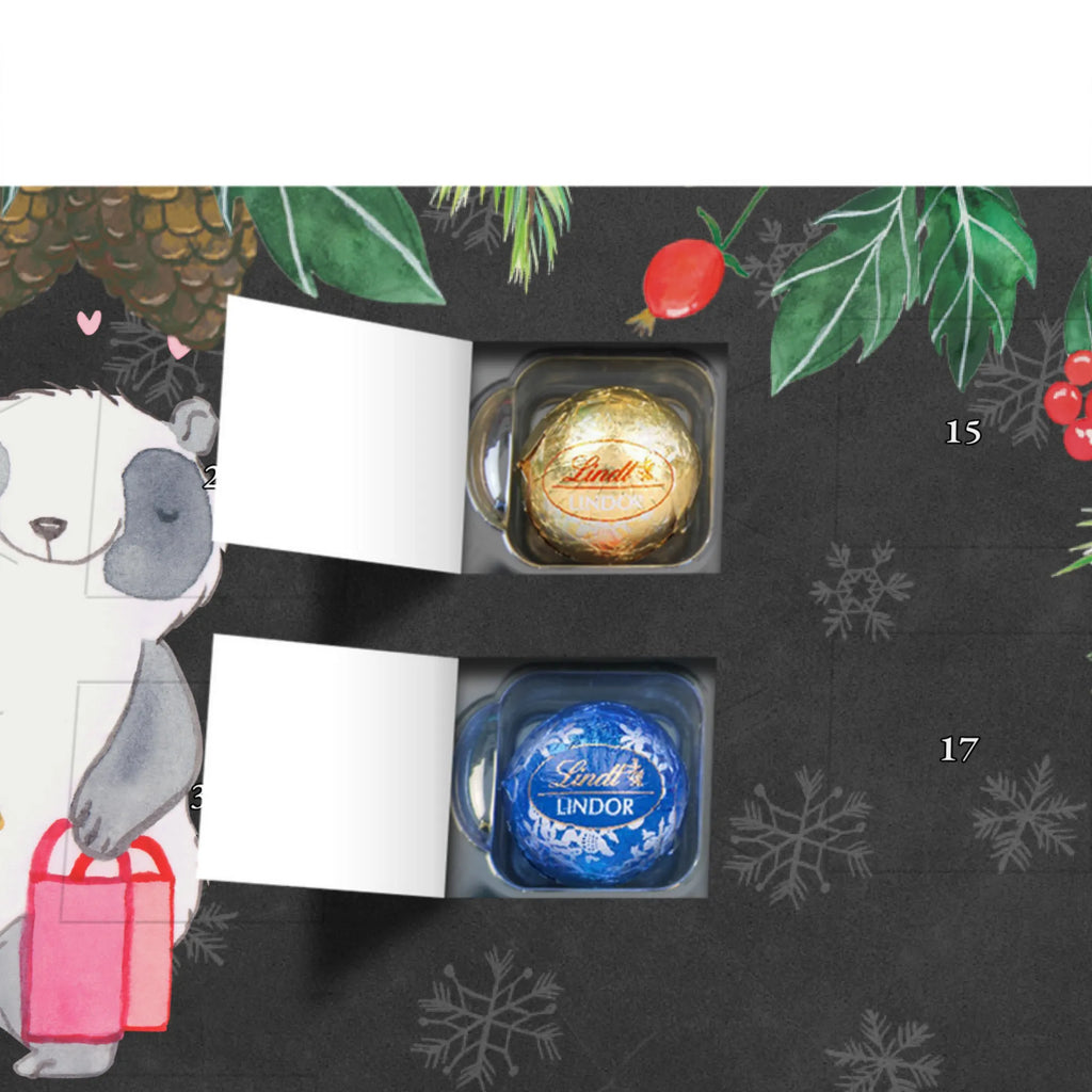 Kugel Markenschokolade Adventskalender Panda Shopping Adventskalender, Weihnachtskalender, Kalender, Weihnachten, Schokoladen Adventskalender, Kugel Markenschokolade Adventskalender, Geschenk, Sport, Sportart, Hobby, Schenken, Danke, Dankeschön, Auszeichnung, Gewinn, Sportler, Shopping, shoppen, einkaufen