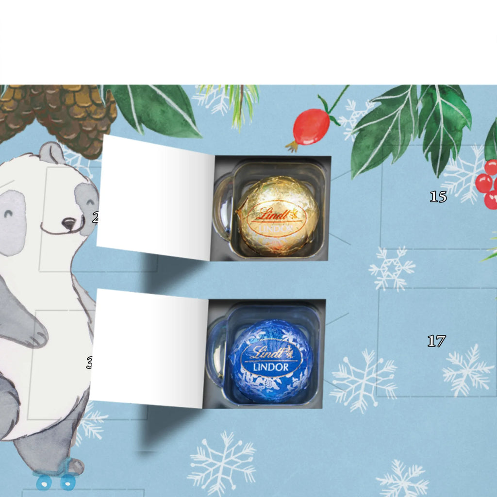 Kugel Markenschokolade Adventskalender Panda Inliner fahren Adventskalender, Weihnachtskalender, Kalender, Weihnachten, Schokoladen Adventskalender, Kugel Markenschokolade Adventskalender, Geschenk, Sport, Sportart, Hobby, Schenken, Danke, Dankeschön, Auszeichnung, Gewinn, Sportler, Inliner fahren, Rollschuh fahren, Rollerblades, inlinern