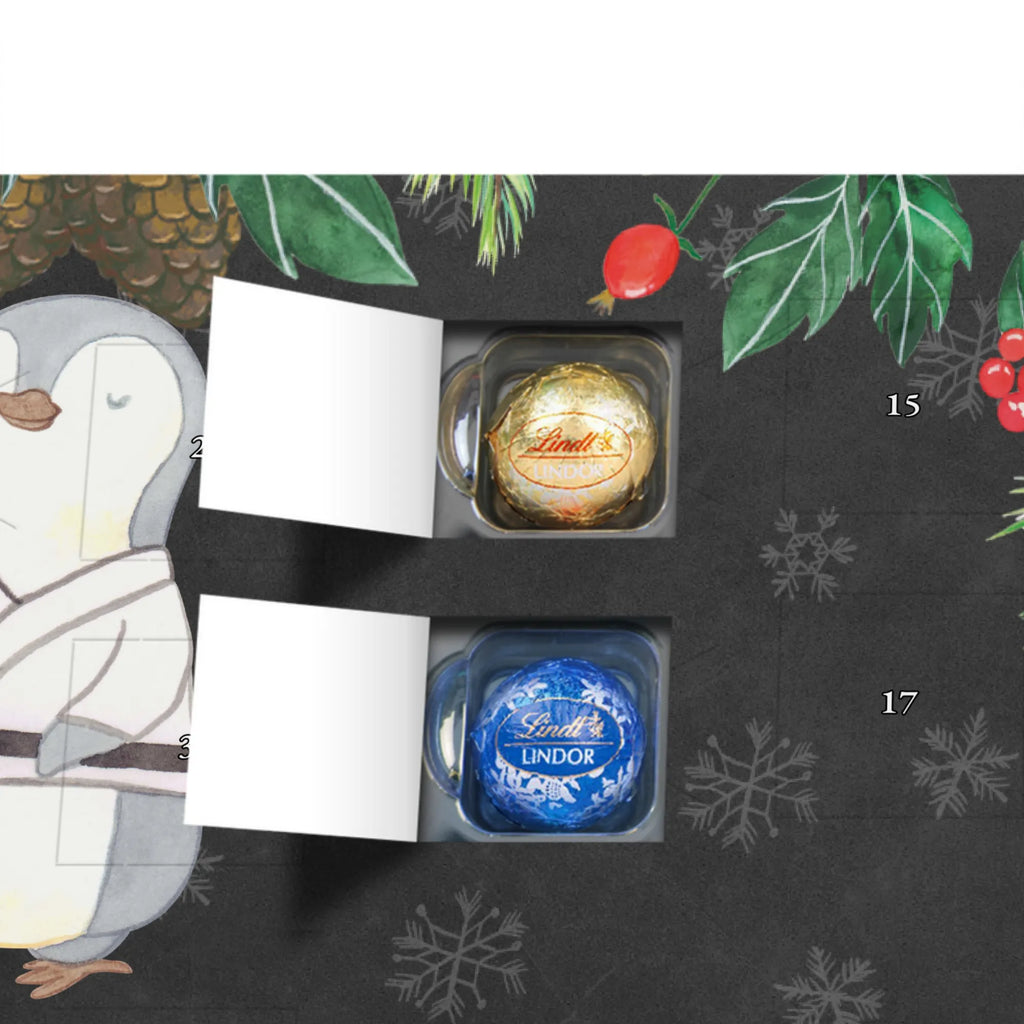 Kugel Markenschokolade Adventskalender Pinguin Karate Adventskalender, Weihnachtskalender, Kalender, Weihnachten, Schokoladen Adventskalender, Kugel Markenschokolade Adventskalender, Geschenk, Sport, Sportart, Hobby, Schenken, Danke, Dankeschön, Auszeichnung, Gewinn, Sportler, Karate, Kampfsportart, Selbstverteidigung, Kampfkunst, Karate Verein