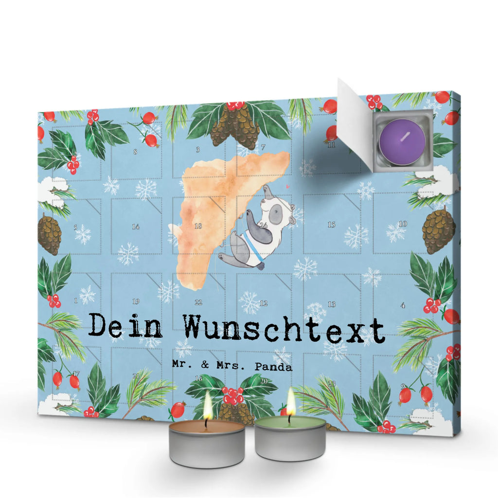 Personalisierter Duftkerzen Adventskalender Panda Klettern Personalisierter Duftkerzen Adventskalender, Geschenk, Sport, Sportart, Hobby, Schenken, Danke, Dankeschön, Auszeichnung, Gewinn, Sportler, Klettern, Bouldern, Kletterhalle, Klettersport