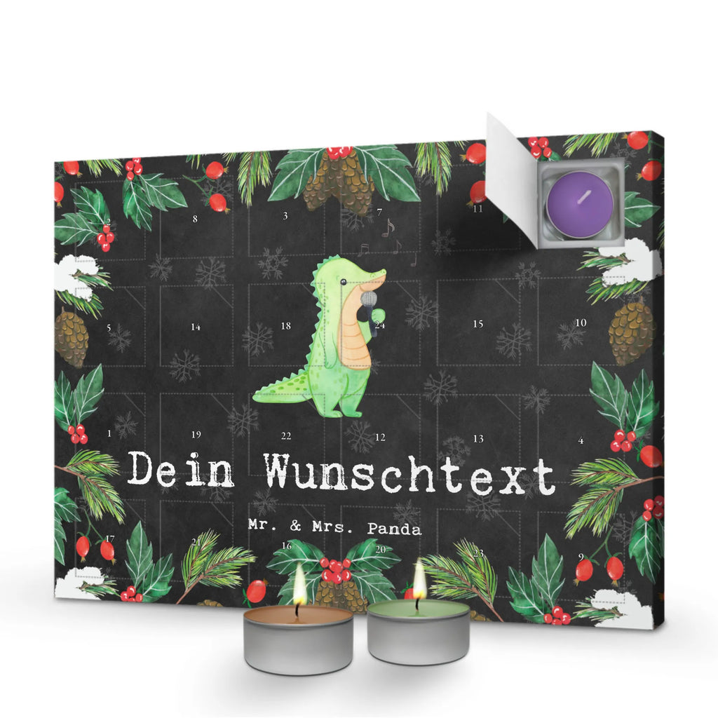 Personalisierter Duftkerzen Adventskalender Krokodil Singen Personalisierter Duftkerzen Adventskalender, Geschenk, Sport, Sportart, Hobby, Schenken, Danke, Dankeschön, Auszeichnung, Gewinn, Sportler, Singen, Band, Live Auftritt, Gesang, Hobbysänger