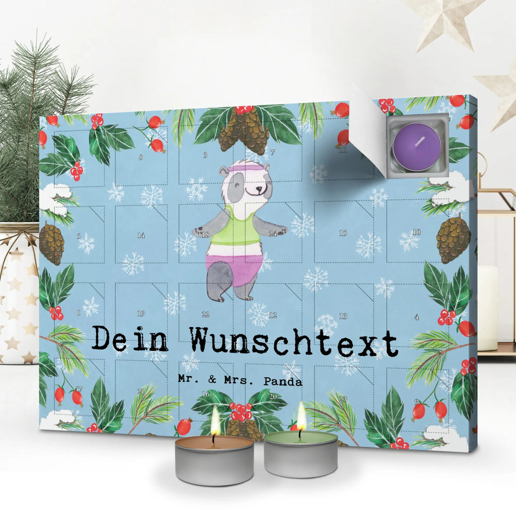 Personalisierter Duftkerzen Adventskalender Panda Aerobic Personalisierter Duftkerzen Adventskalender, Geschenk, Sport, Sportart, Hobby, Schenken, Danke, Dankeschön, Auszeichnung, Gewinn, Sportler, Aerobic, Aerobic Fitness, Fitnessstudio