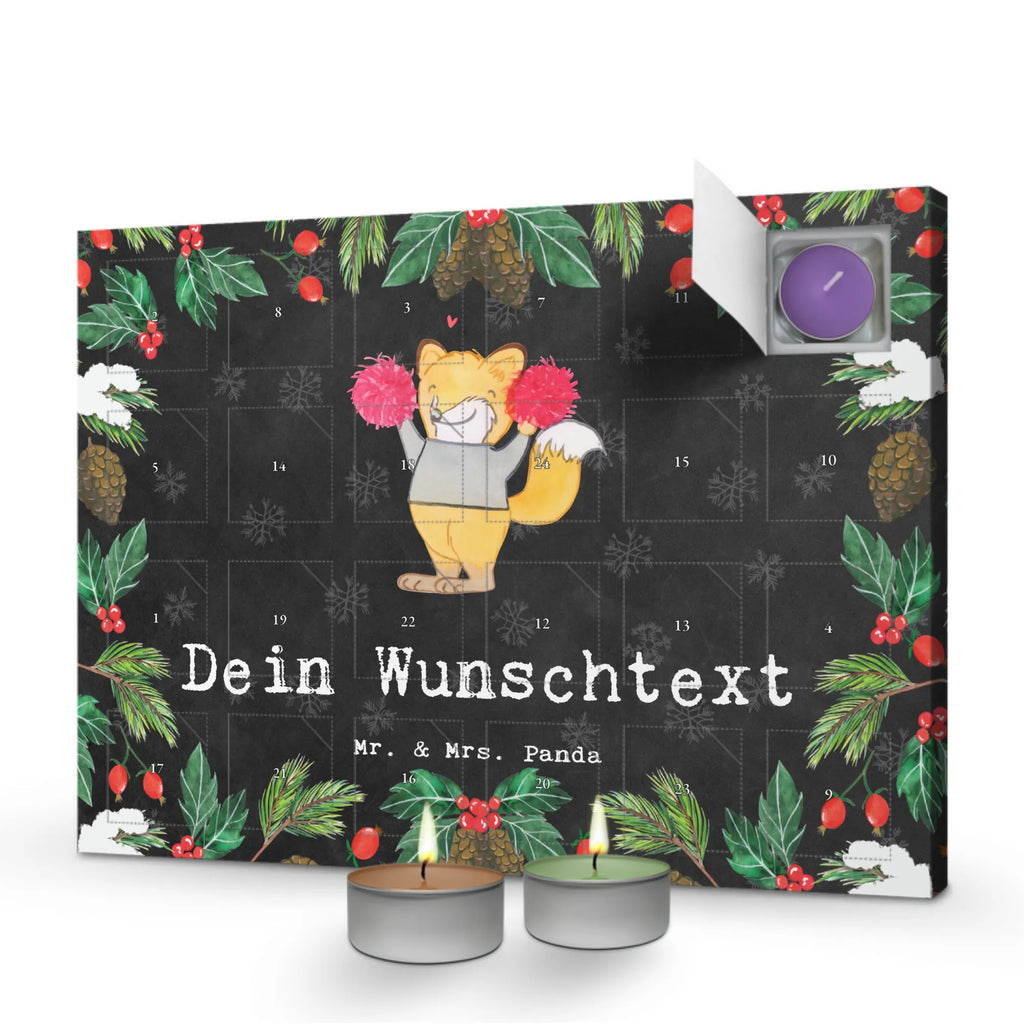 Personalisierter Duftkerzen Adventskalender Fuchs Cheerleader Personalisierter Duftkerzen Adventskalender, Geschenk, Sport, Sportart, Hobby, Schenken, Danke, Dankeschön, Auszeichnung, Gewinn, Sportler, Cheerleader, Cheerleading, Turnen, Turn Club, Turniere