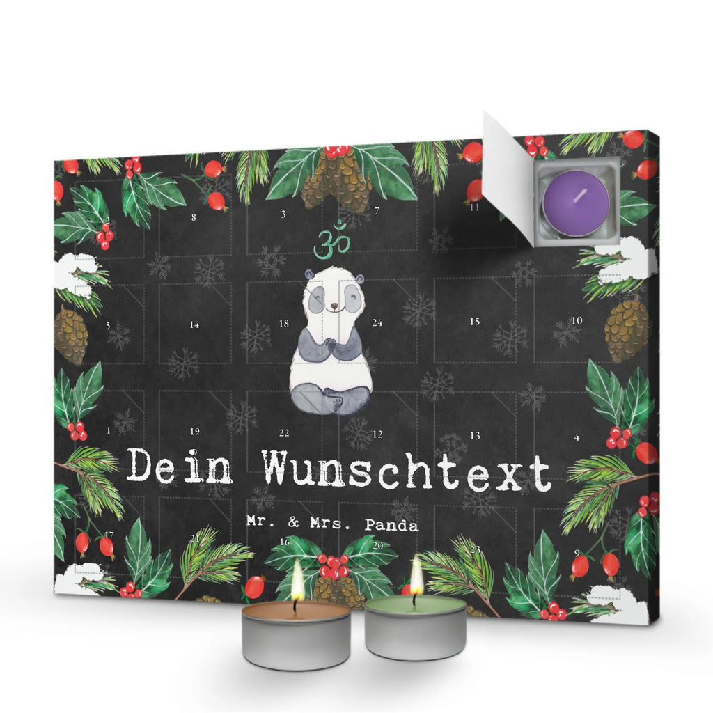 Personalisierter Duftkerzen Adventskalender Panda Meditieren Personalisierter Duftkerzen Adventskalender, Geschenk, Sport, Sportart, Hobby, Schenken, Danke, Dankeschön, Auszeichnung, Gewinn, Sportler, Meditieren, Meditation, Meditationskurs