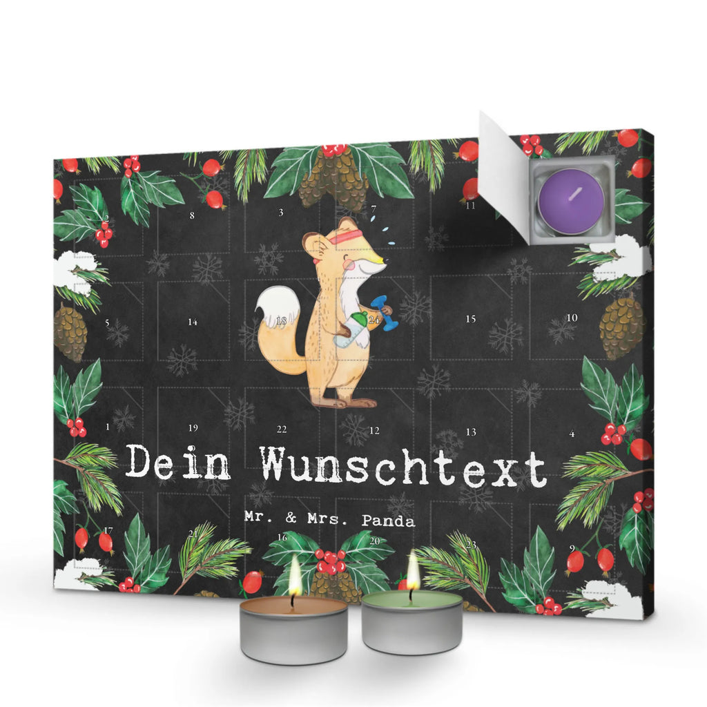 Personalisierter Duftkerzen Adventskalender Fuchs Fitness Personalisierter Duftkerzen Adventskalender, Geschenk, Sport, Sportart, Hobby, Schenken, Danke, Dankeschön, Auszeichnung, Gewinn, Sportler, Fitness, Sport treiben, Fitnessstudio, Sportclub, Kraftsport