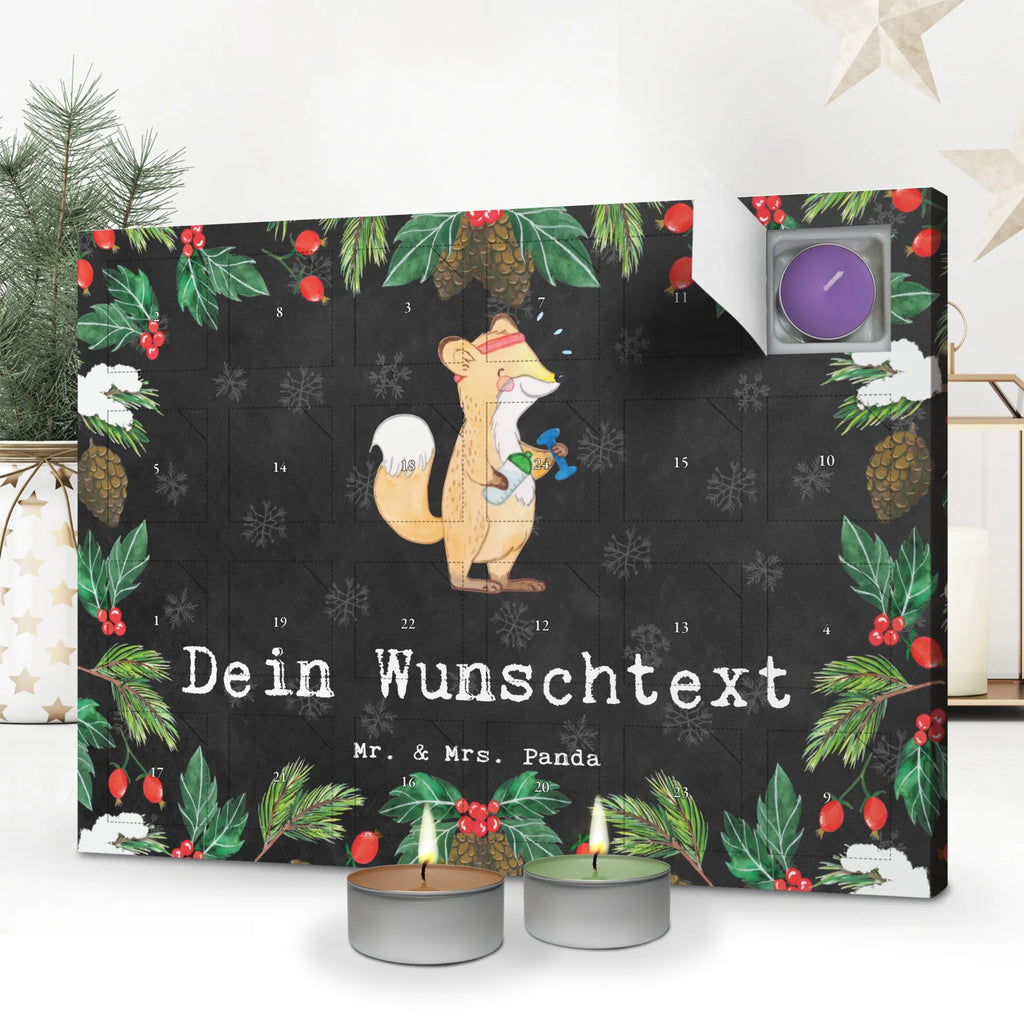 Personalisierter Duftkerzen Adventskalender Fuchs Fitness Personalisierter Duftkerzen Adventskalender, Geschenk, Sport, Sportart, Hobby, Schenken, Danke, Dankeschön, Auszeichnung, Gewinn, Sportler, Fitness, Sport treiben, Fitnessstudio, Sportclub, Kraftsport