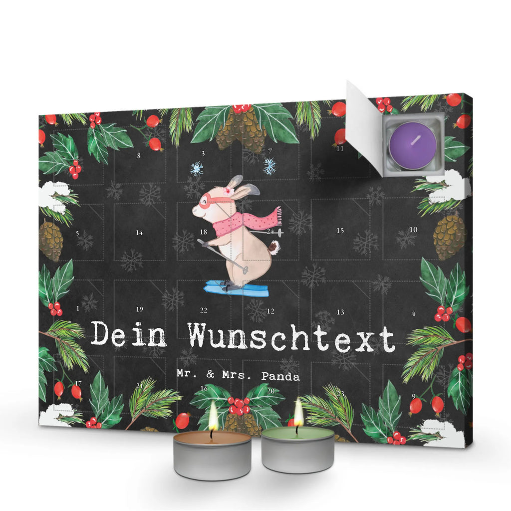 Personalisierter Duftkerzen Adventskalender Hase Skifahren Personalisierter Duftkerzen Adventskalender, Geschenk, Sport, Sportart, Hobby, Schenken, Danke, Dankeschön, Auszeichnung, Gewinn, Sportler, Ski fahren, Skifahren, Skisport, Skiwettbewerb, Skirennen