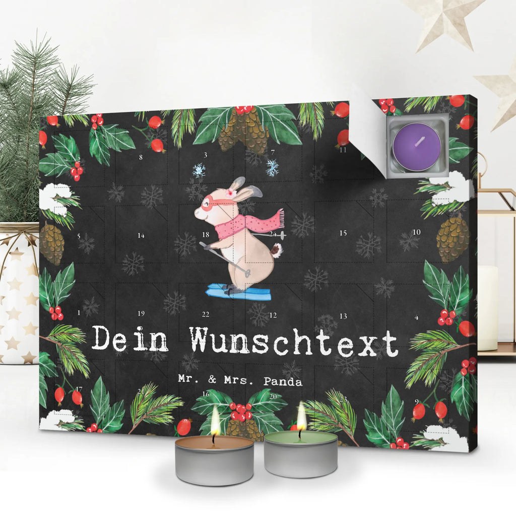 Personalisierter Duftkerzen Adventskalender Hase Skifahren Personalisierter Duftkerzen Adventskalender, Geschenk, Sport, Sportart, Hobby, Schenken, Danke, Dankeschön, Auszeichnung, Gewinn, Sportler, Ski fahren, Skifahren, Skisport, Skiwettbewerb, Skirennen