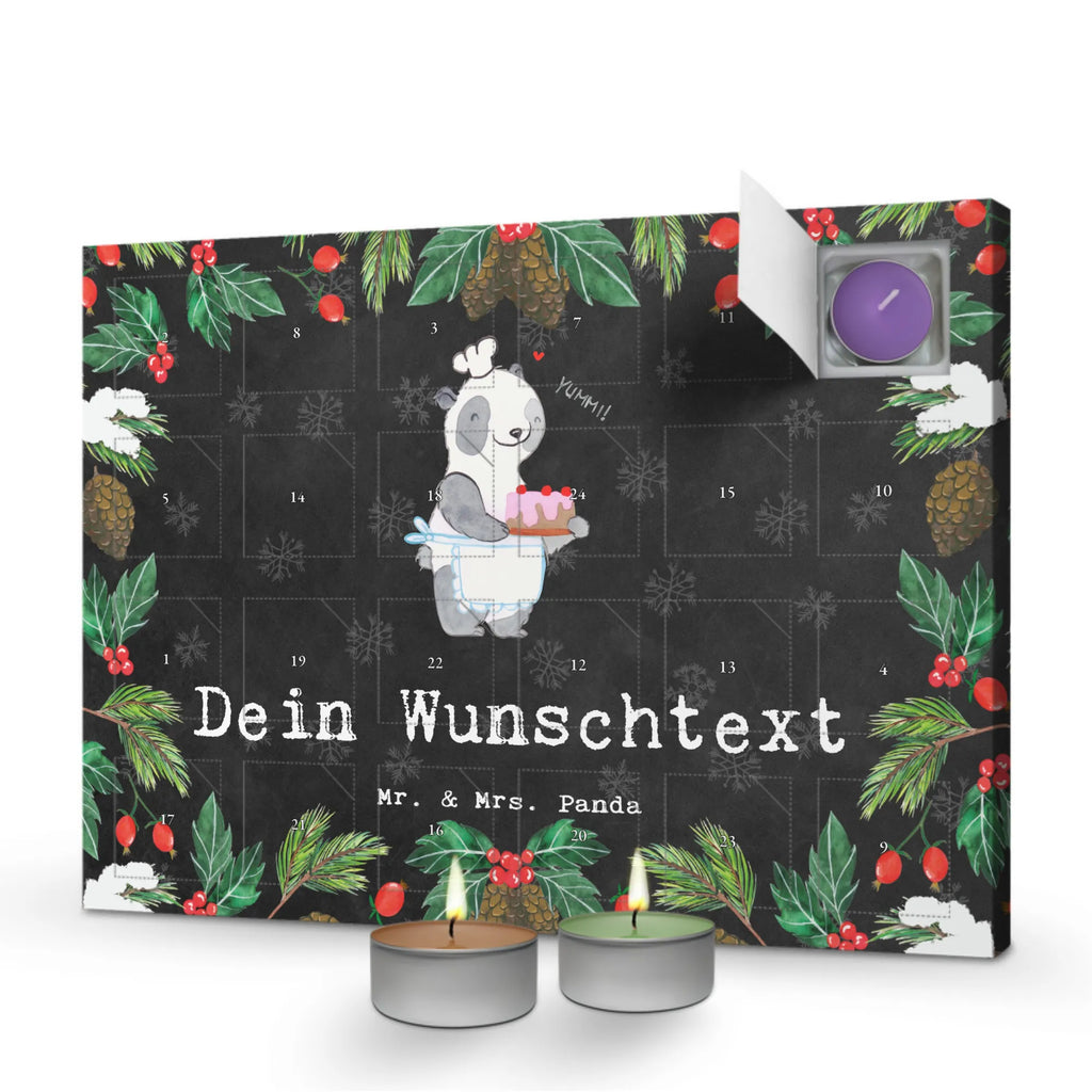 Personalisierter Duftkerzen Adventskalender Panda Backen Personalisierter Duftkerzen Adventskalender, Geschenk, Sport, Sportart, Hobby, Schenken, Danke, Dankeschön, Auszeichnung, Gewinn, Sportler, backen, Hobbybäcker, Kuchen backen