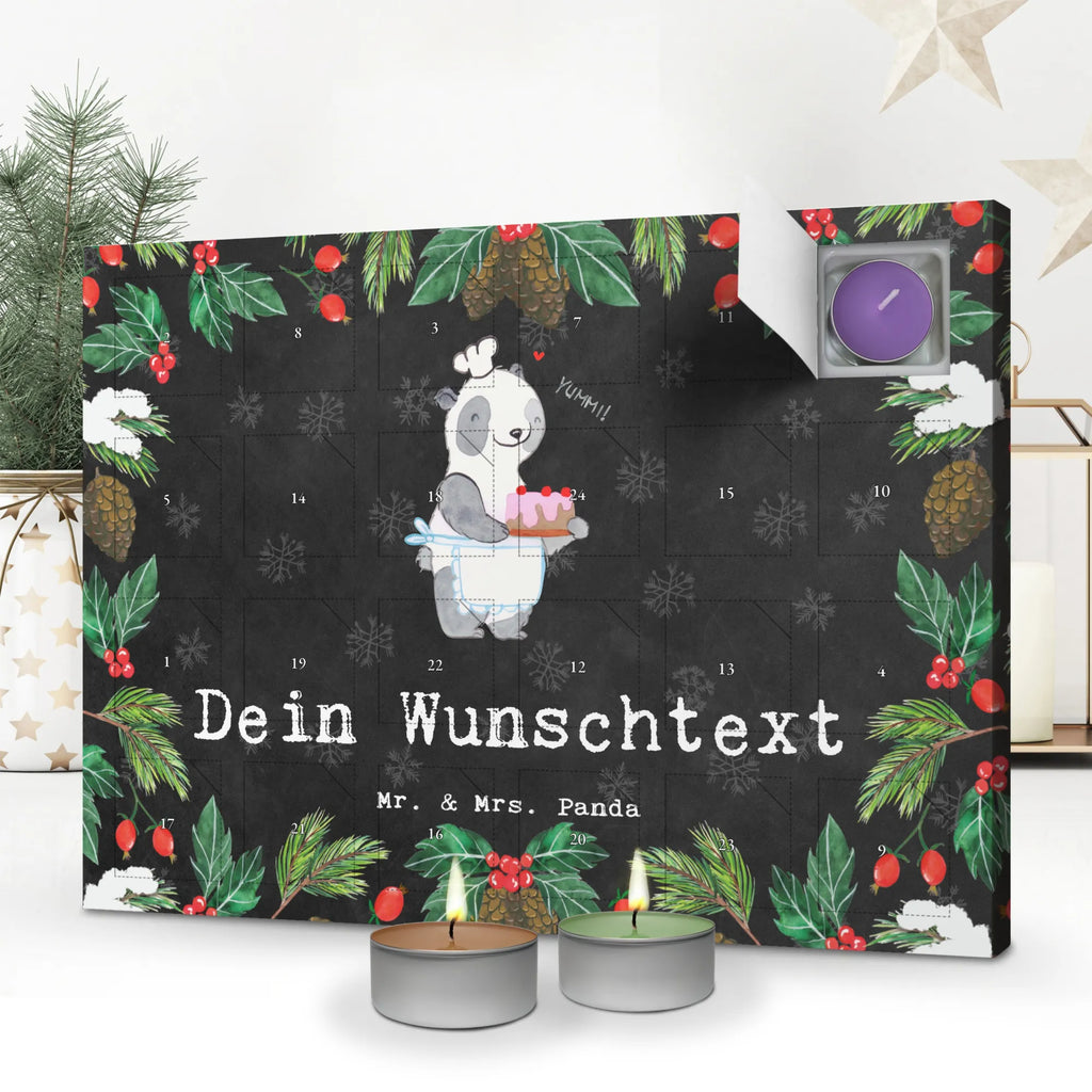 Personalisierter Duftkerzen Adventskalender Panda Backen Personalisierter Duftkerzen Adventskalender, Geschenk, Sport, Sportart, Hobby, Schenken, Danke, Dankeschön, Auszeichnung, Gewinn, Sportler, backen, Hobbybäcker, Kuchen backen