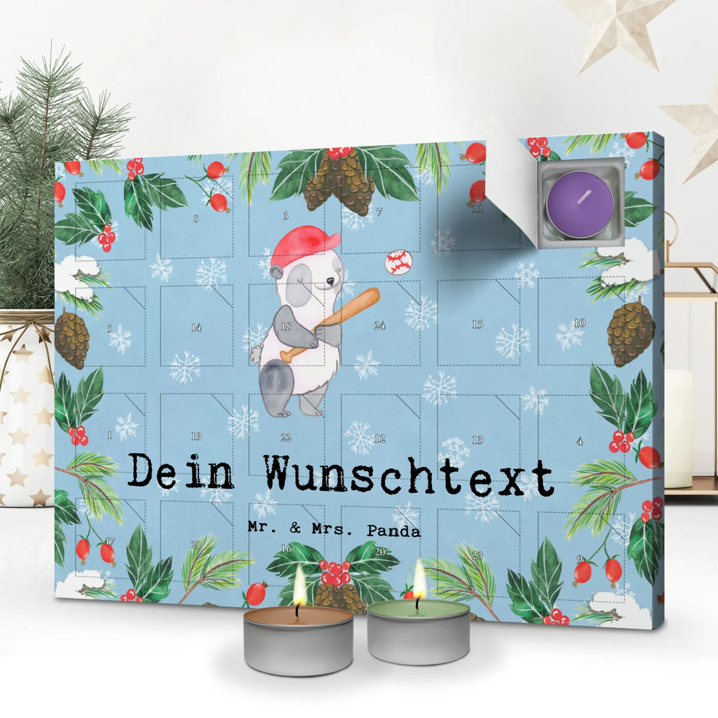 Personalisierter Duftkerzen Adventskalender Panda Baseball spielen Personalisierter Duftkerzen Adventskalender, Geschenk, Sport, Sportart, Hobby, Schenken, Danke, Dankeschön, Auszeichnung, Gewinn, Sportler, Baseball spielen, Baseball Spielen, Baseball Match, Ballsport, Baseballplatz, Baseballverein