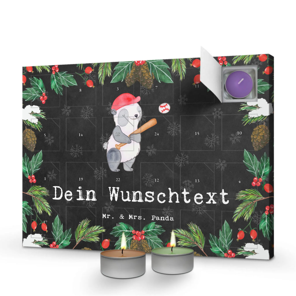 Personalisierter Duftkerzen Adventskalender Panda Baseball spielen Personalisierter Duftkerzen Adventskalender, Geschenk, Sport, Sportart, Hobby, Schenken, Danke, Dankeschön, Auszeichnung, Gewinn, Sportler, Baseball spielen, Baseball Spielen, Baseball Match, Ballsport, Baseballplatz, Baseballverein