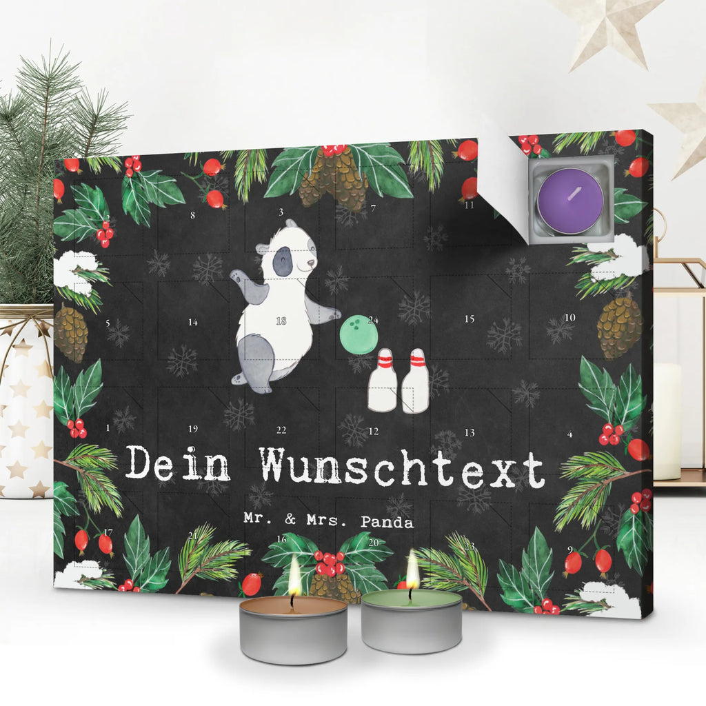 Personalisierter Duftkerzen Adventskalender Panda Bowling Personalisierter Duftkerzen Adventskalender, Geschenk, Sport, Sportart, Hobby, Schenken, Danke, Dankeschön, Auszeichnung, Gewinn, Sportler, Bowling, Bowlen gehen, Bowling Center