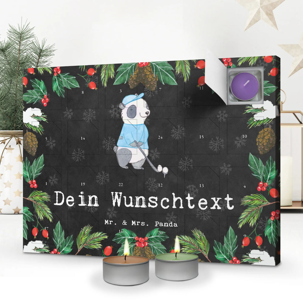 Personalisierter Duftkerzen Adventskalender Panda Golfen Personalisierter Duftkerzen Adventskalender, Geschenk, Sport, Sportart, Hobby, Schenken, Danke, Dankeschön, Auszeichnung, Gewinn, Sportler, Golfen, Golf spielen, Golfplatz, Golfturnier, Golf Verein